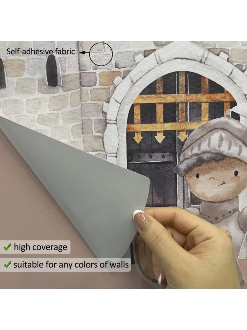Large Assembled Castle Wall Mural for Kids' Bedroom & Playroom Decor